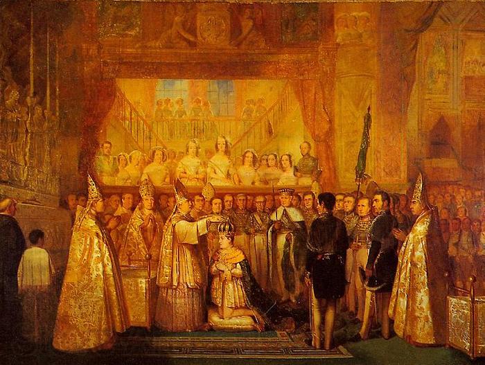 Francois-Rene Moreaux Coronation of Pedro II of Brazil Spain oil painting art